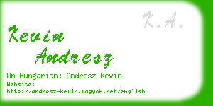 kevin andresz business card